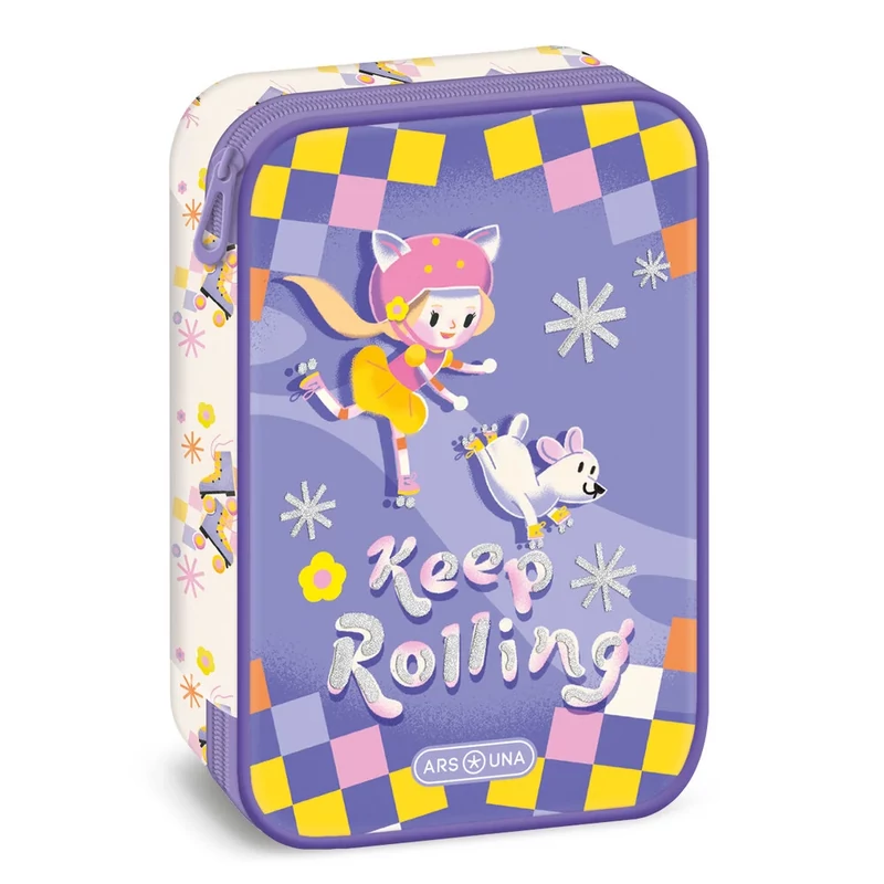 Ars Una Keep Rolling lányos gördeszkás többszintes tolltartó