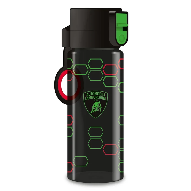 Lamborghini logó mintás Ars Una BPA-mentes kulacs fekete-zöld színű - 475 ml