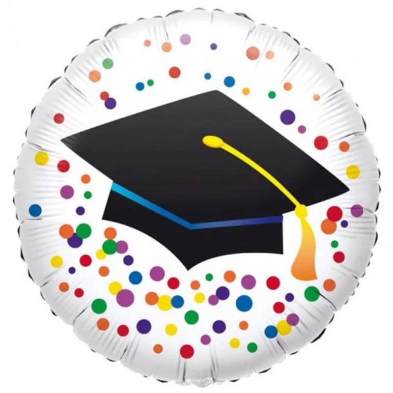 45 cm-es Diploma kalapos Színes Konfettis Graduation Ballagási Fólia Lufi Ballagásra