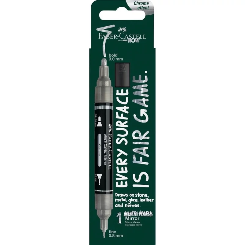 Tükörmarker kétvégű króm CHR 551 Multimark Mirror Faber-Castell