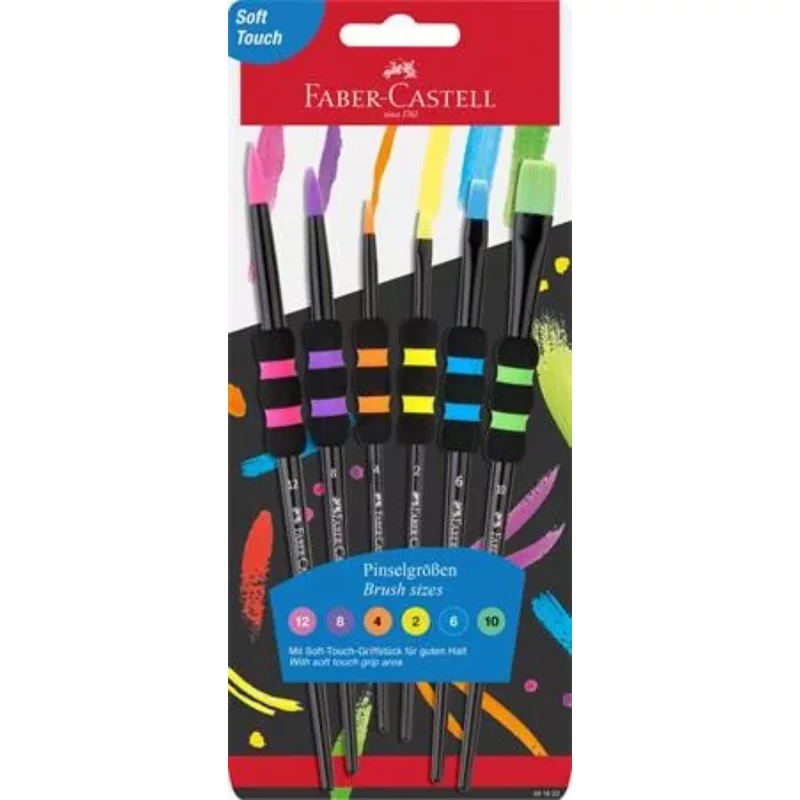 Ecsetkészlet fekete 6 db-os 2-4-6-8-10-12 Faber-Castell