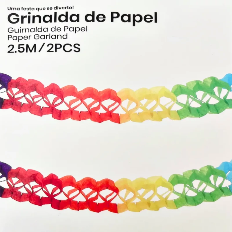 Girland színes papírból 2,5 méter hosszú 2 darab/csomag 296944
