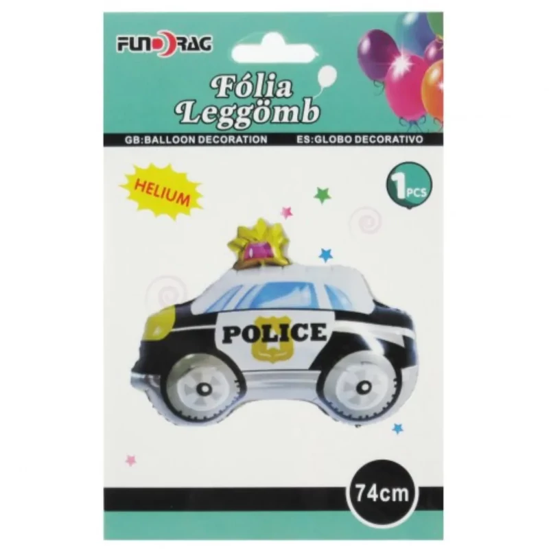 Fólia lufi rendőr autó 74 cm 606942