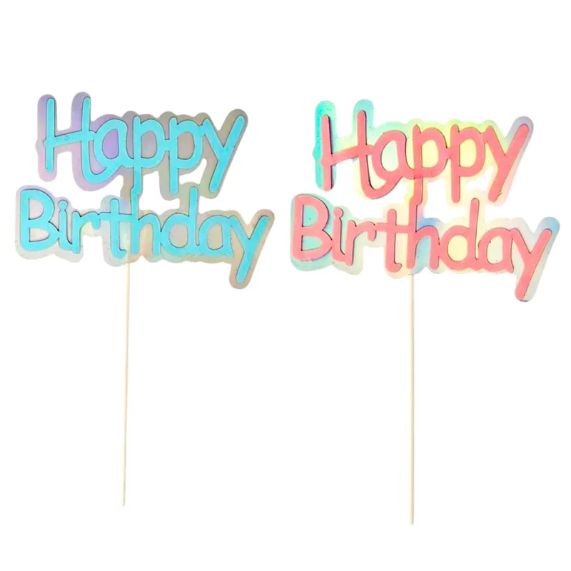 Torta dekoráció születésnapra Happy Birthday felirattal kék vagy rózsaszín 657572