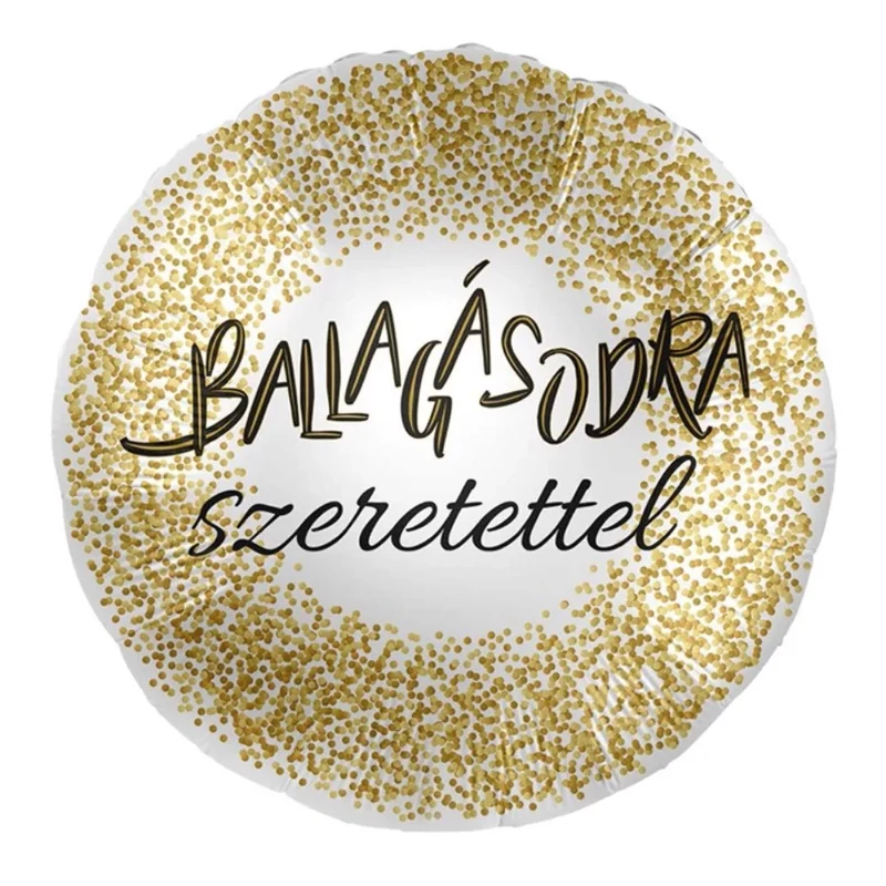 45 cm-es Ballagásodra Szeretettel Arany Konfettis Parti Fólia Lufi