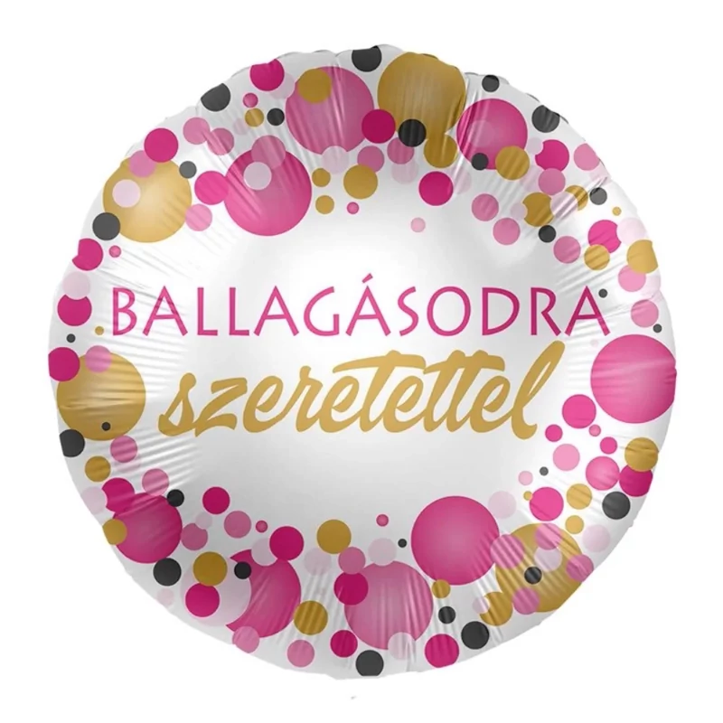 45 cm-es Ballagásodra Szeretettel Rózsaszín Pasztell Konfettis Parti Fólia Lufi