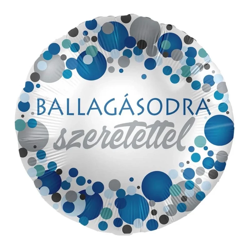 45 cm-es Ballagásodra Szeretettel Kék Pasztell Konfettis Parti Fólia Lufi