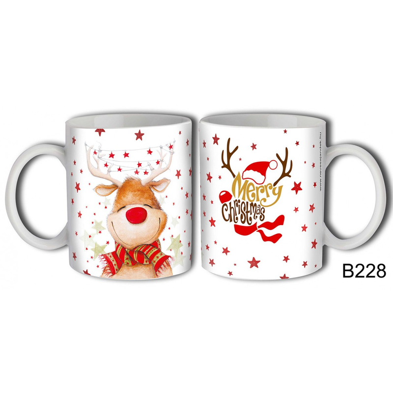 Bögre 3 dl - Rudolf Merry Christmas – Karácsonyi Ajándék B228