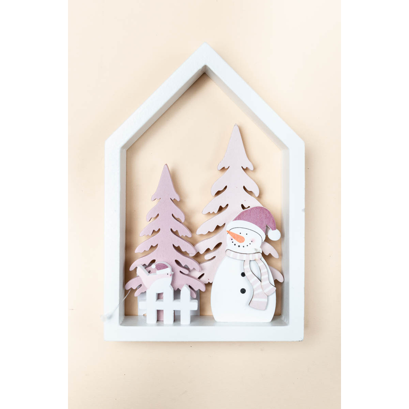 Fa karácsonyi dekoráció hóemberrel HH796662