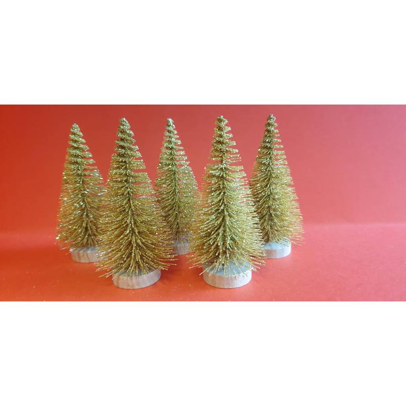 Fenyőfa dekoráció arany glitteres 8x4cm ZXSD793647