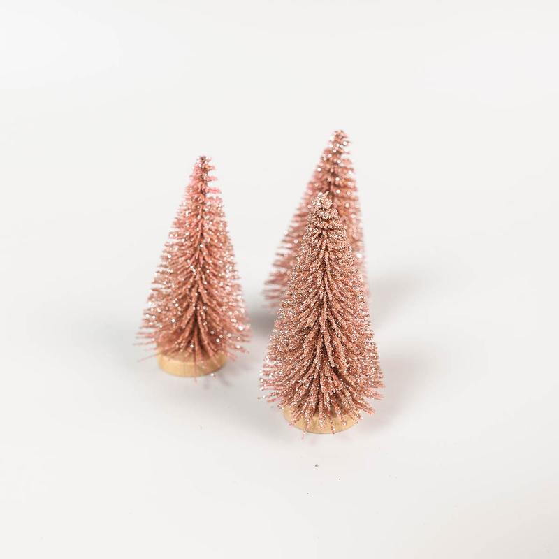 Fenyőfa dekoráció rosegold 8x4cm  ZXSD793661