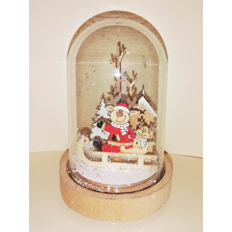 Karácsonyi dekoráció fából hóval és hóemberrel SFT791445