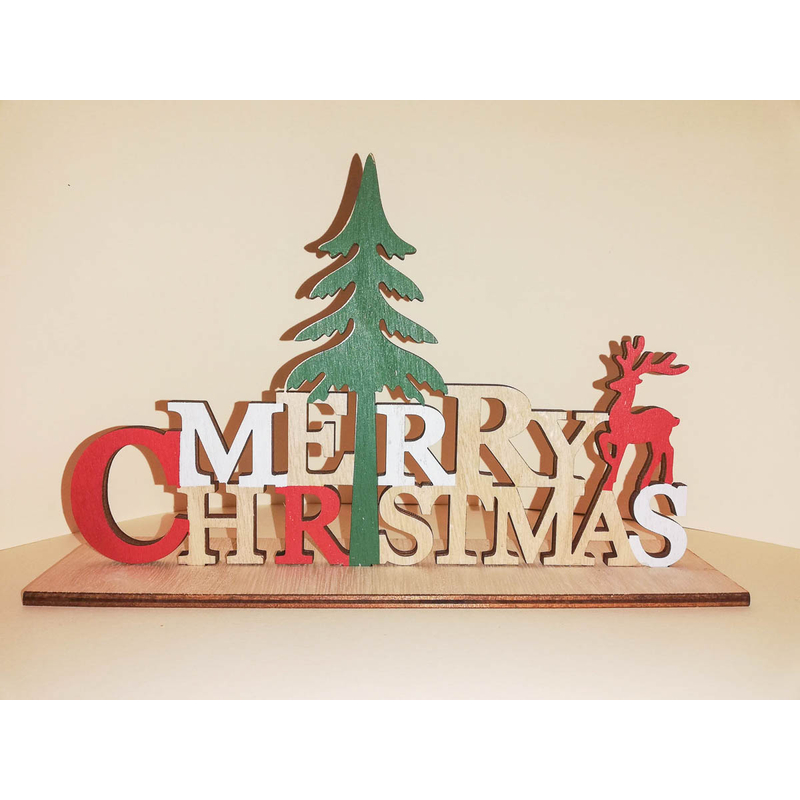 Merry Christmas feliratos karácsonyi fa dekoráció HH796648