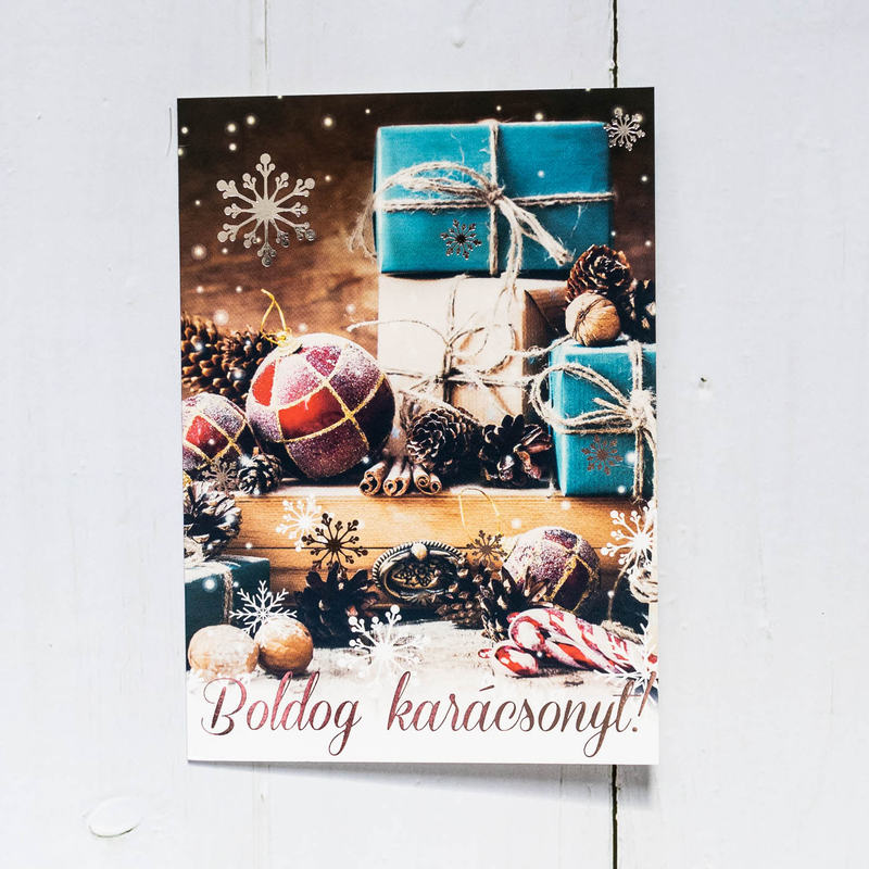 Karácsony mintás képeslap borítékkal LC6 méretben K462
