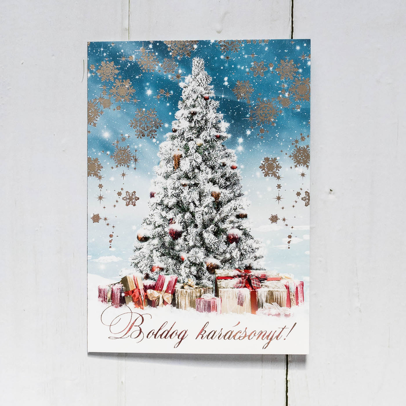 Karácsony mintás képeslap borítékkal LC6 méretben K476