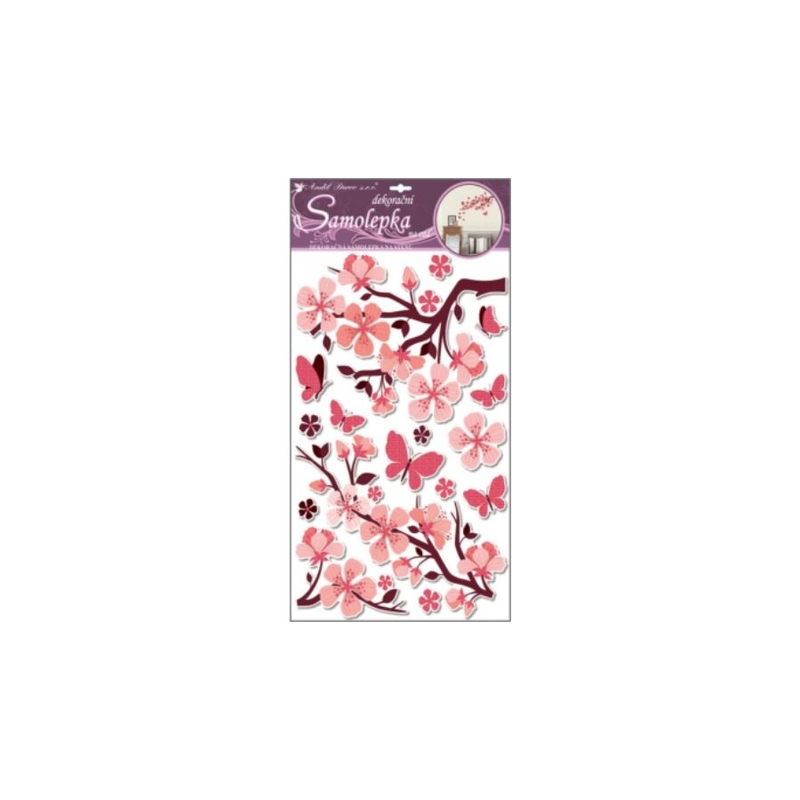 Falmatrica - Glitteres cseresznyefavirággal sakura 69x32cm