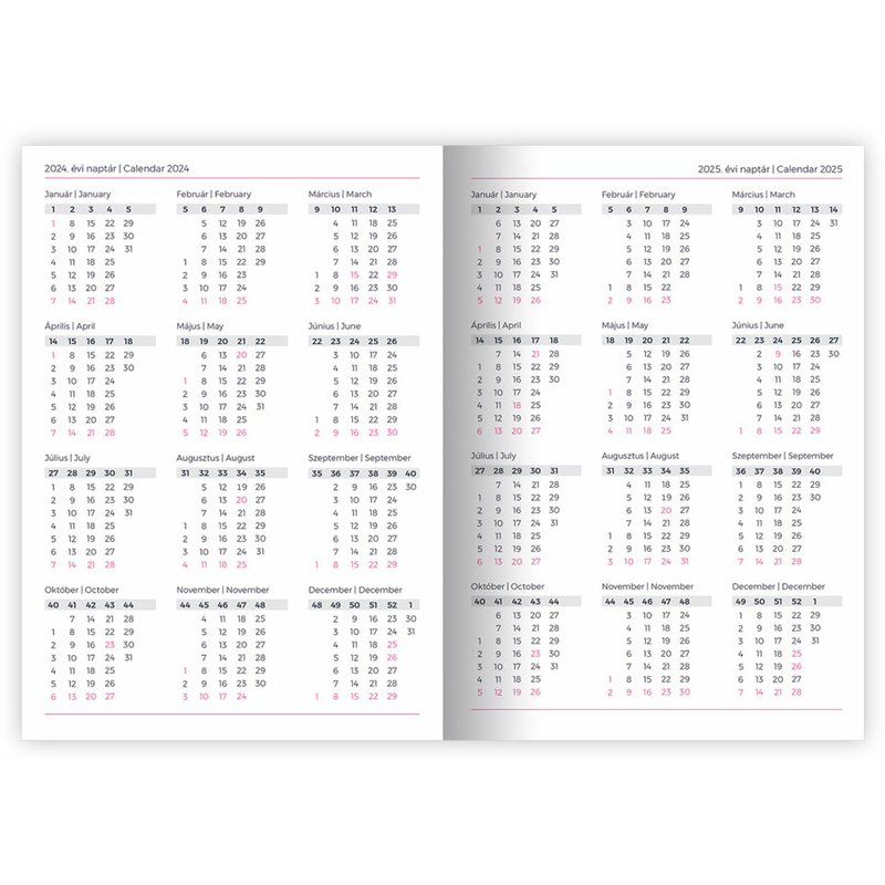 Lizzy Calendar Napi Tervező A5 design Blossoms 2024