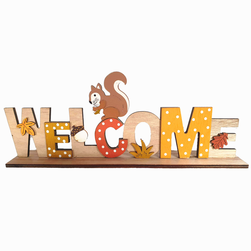 Őszi fa Welcome dekor mókussal 30x11cm ZH796877
