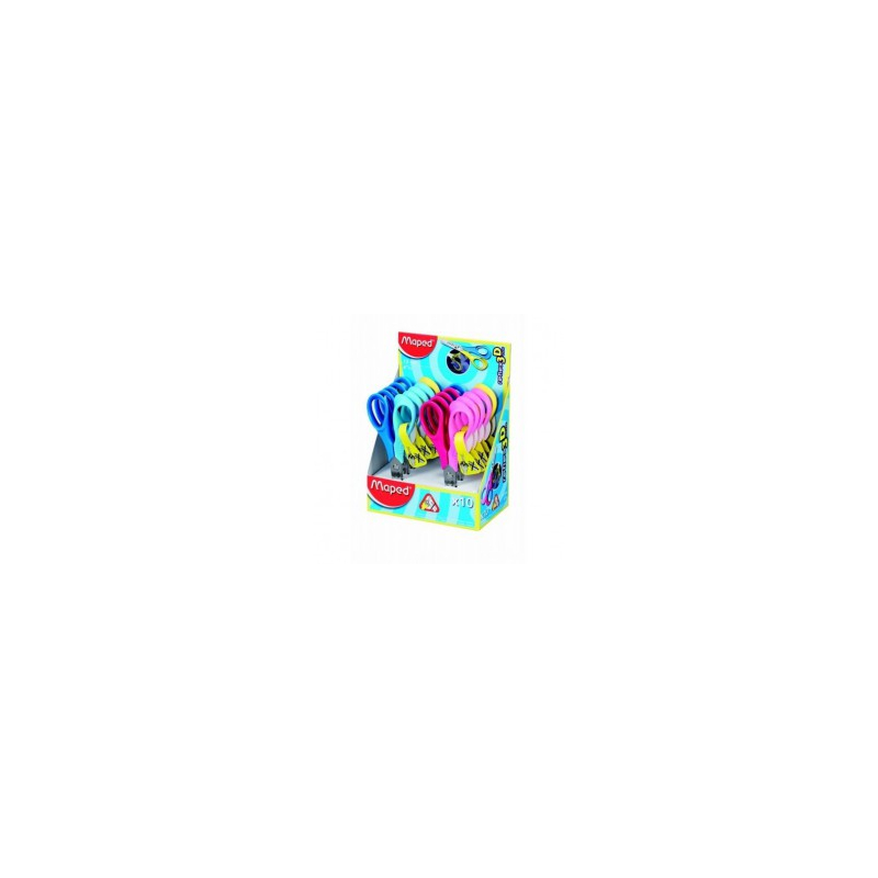 Olló óvodai,12 cm, balkezes, MAPED "Vivo 3D", vegyes színek