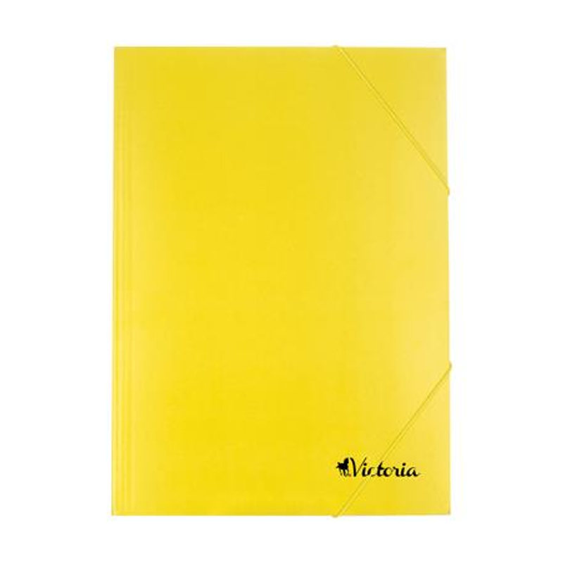 Gumis mappa, karton, A4, VICTORIA, sárga