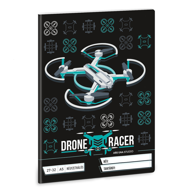 Tűzött füzet A/5 kockás Ars Una Drone Racer 27-32