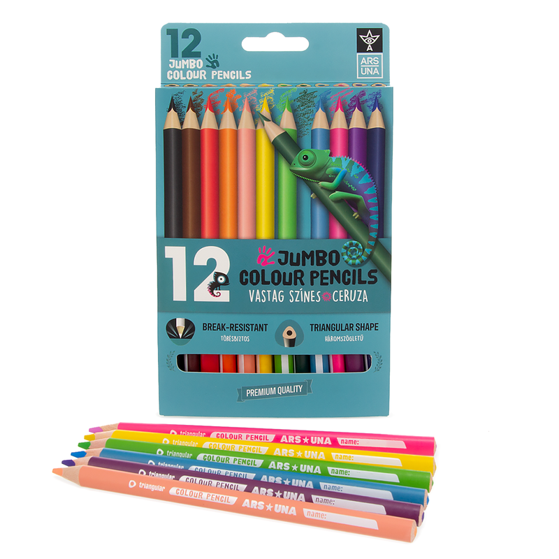Ars Una színes ceruza készlet Jumbo 12 db háromszögletű