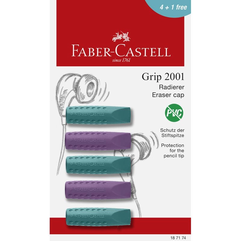 Kupakradír Faber-Castell GRIP 2001 lila-óceánkék 5 db-os csomag 2024