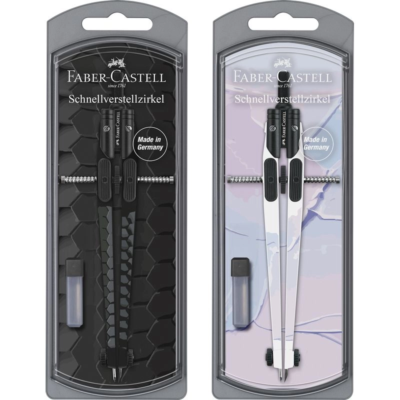 Körző Készlet Faber-Castell Gyorsállítóval 2024 sötét és világos