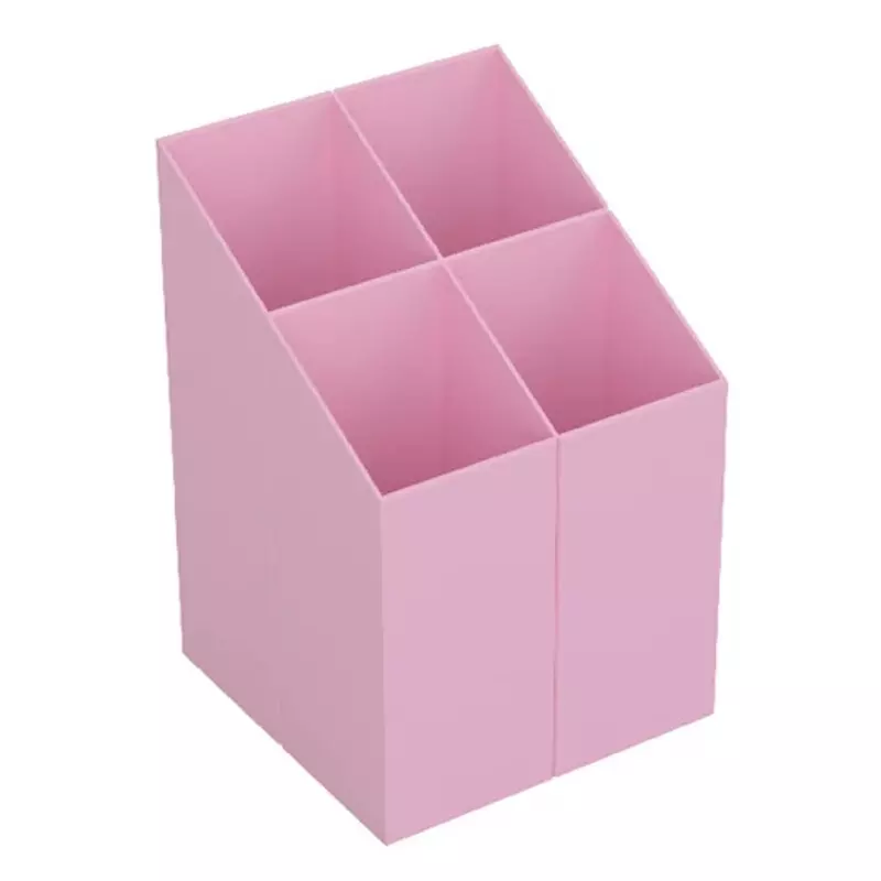 Írószertartó szögletes pasztell rózsaszín színű műanyag ICO sünis