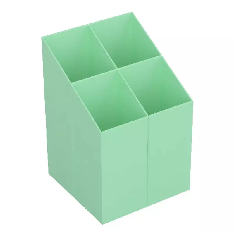 Írószertartó szögletes pasztell zöld színű műanyag ICO sünis