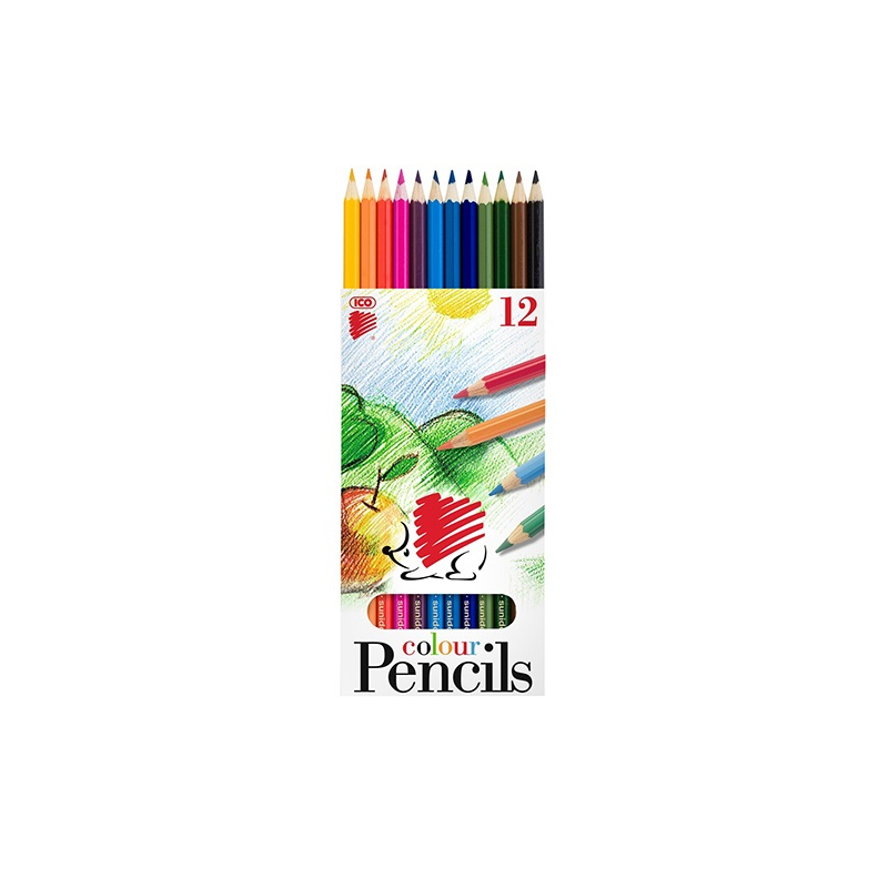 Színes ceruza ICO Süni hatszögletű 12 db/készlet