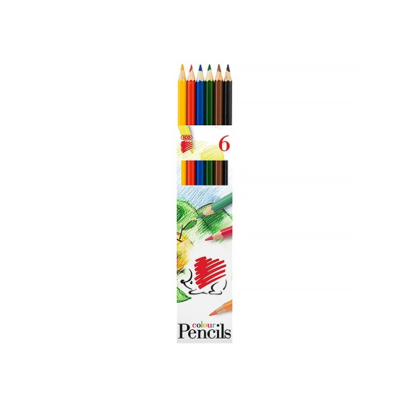 Színes ceruza ICO Süni hatszögletű 6 db/készlet