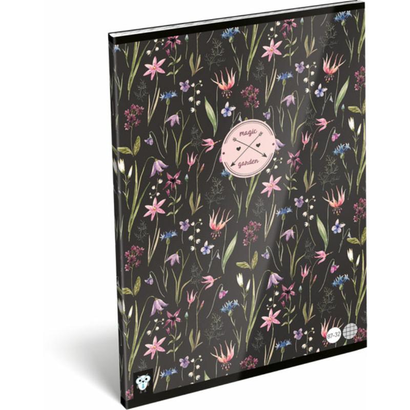 Füzet tűzött A/4 vonalas Kis Bagoly Magic Garden Lizzy Card