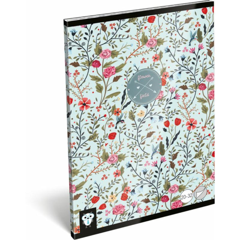 Füzet tűzött A/5 sima Kis Bagoly Flower Field Lizzy Card