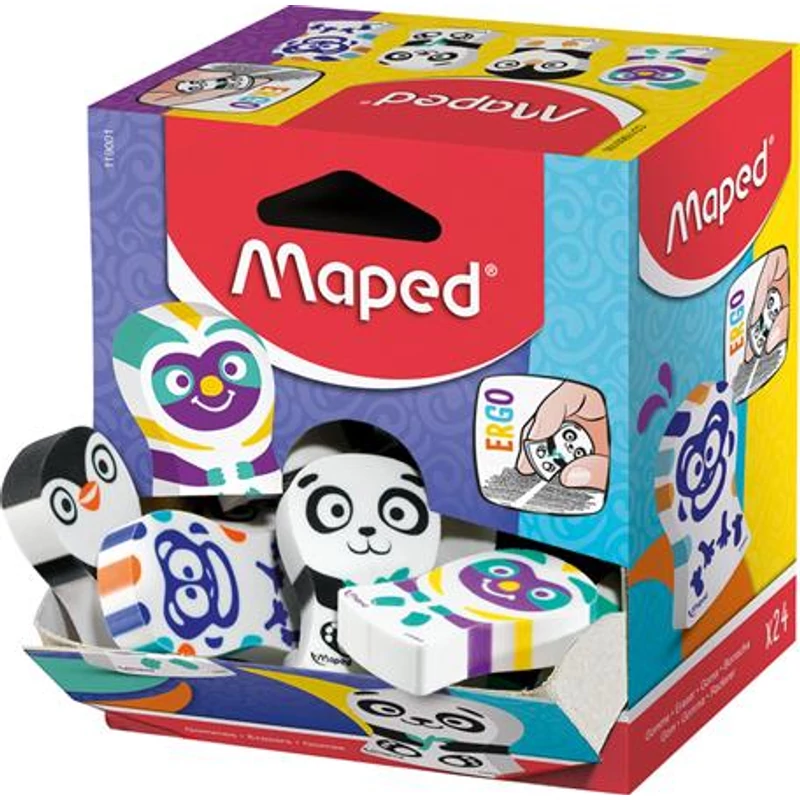 Radír display vegyes minták MAPED Ergo Fun Multicolor