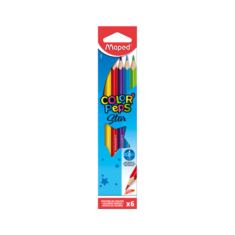 Maped színes ceruza készlet, háromszögletű, Color Peps 6 db