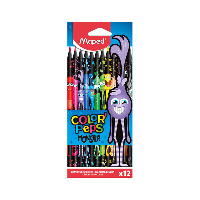 Maped színes ceruza készlet, háromszögletű, Color Peps Monster 12 db