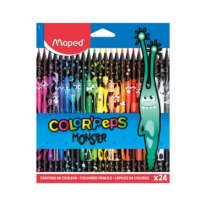 Színes ceruza készlet háromszögletű Maped Color Peps Monster 24 db