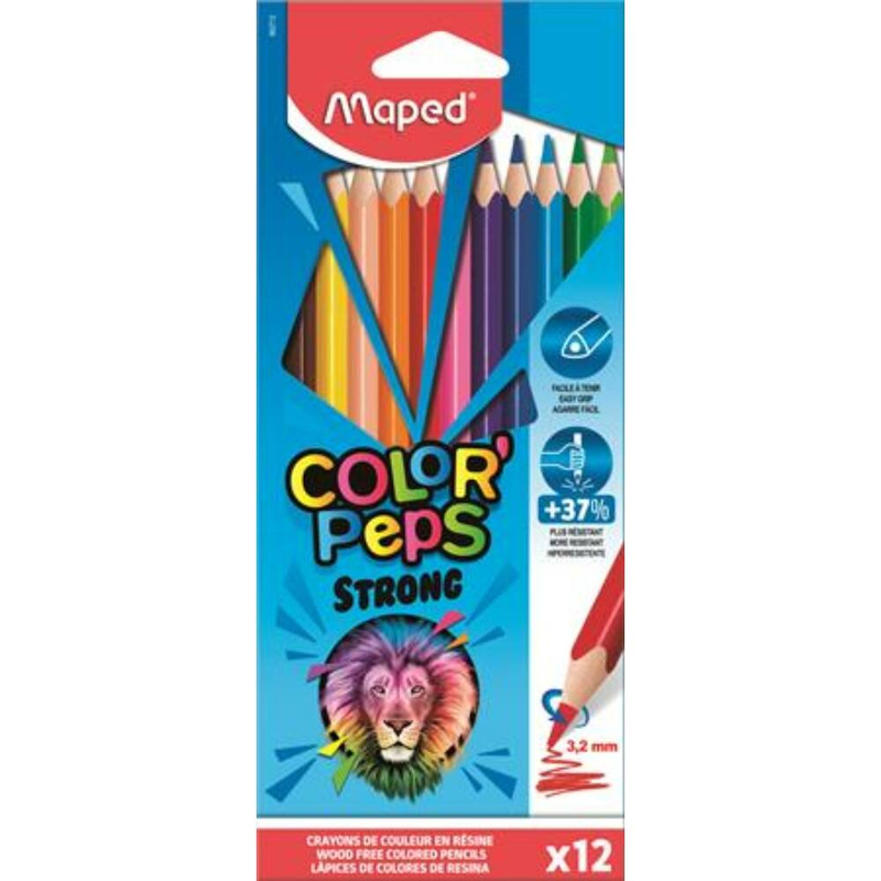 Színes ceruza készlet háromszögletű Maped Color Peps Strong 12 db