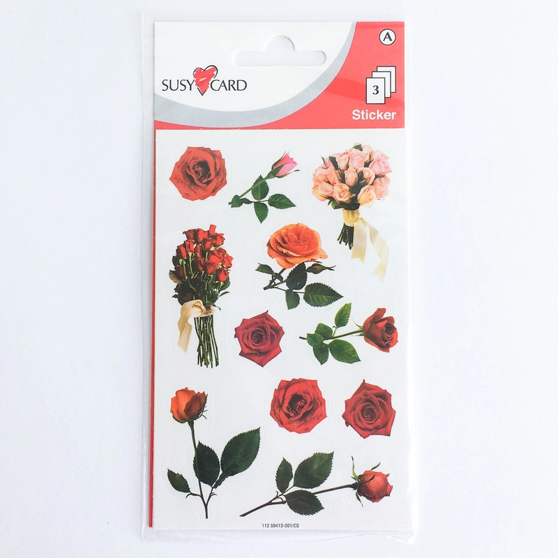 Matrica 3 ív/csomag Susy Card 8x12,5 cm - virágok rózsa