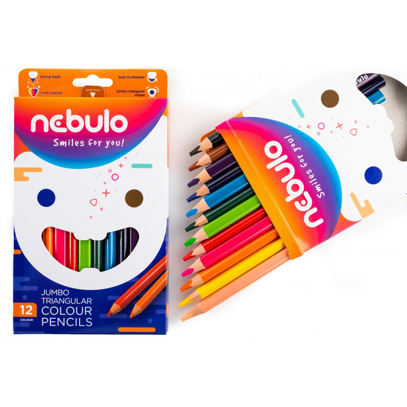 Nebulo színes ceruza készlet Jumbo 12 db háromszög alakú