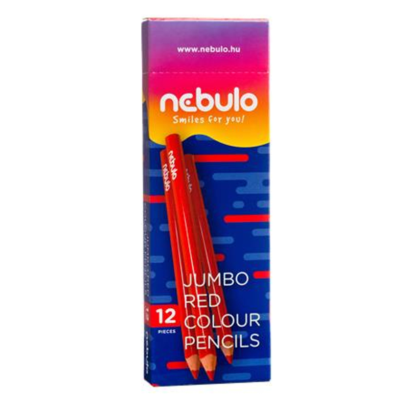 Nebulo Színes ceruza, piros, jumbo háromszög