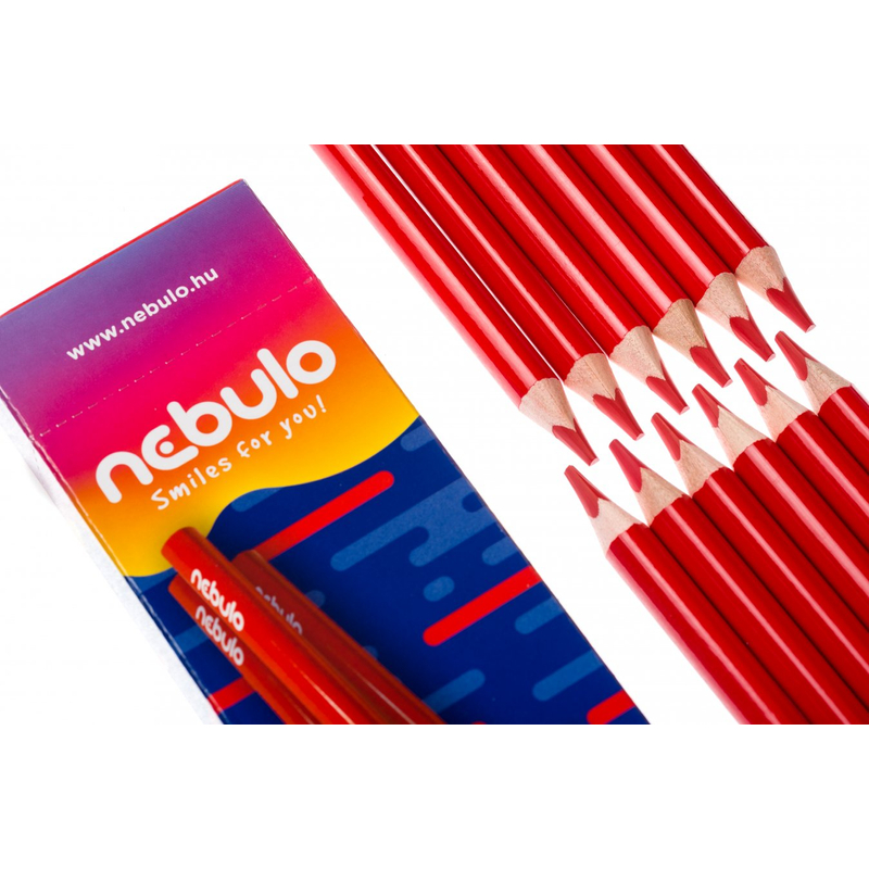 Nebulo Színes ceruza, piros,vékony háromszög