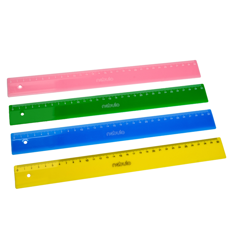 Nebulo vonalzó, 30 cm, vegyes színek, kék, zöld, sárga, rózsaszín