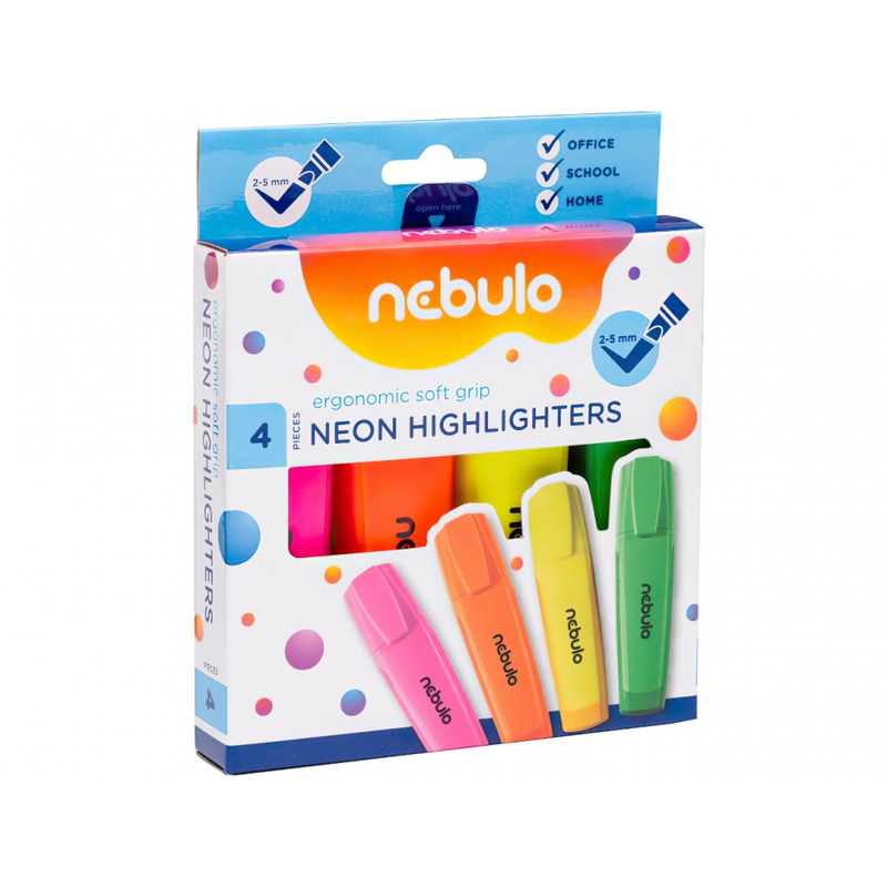 Nebulo szövegkiemelő készlet 4 neon szín