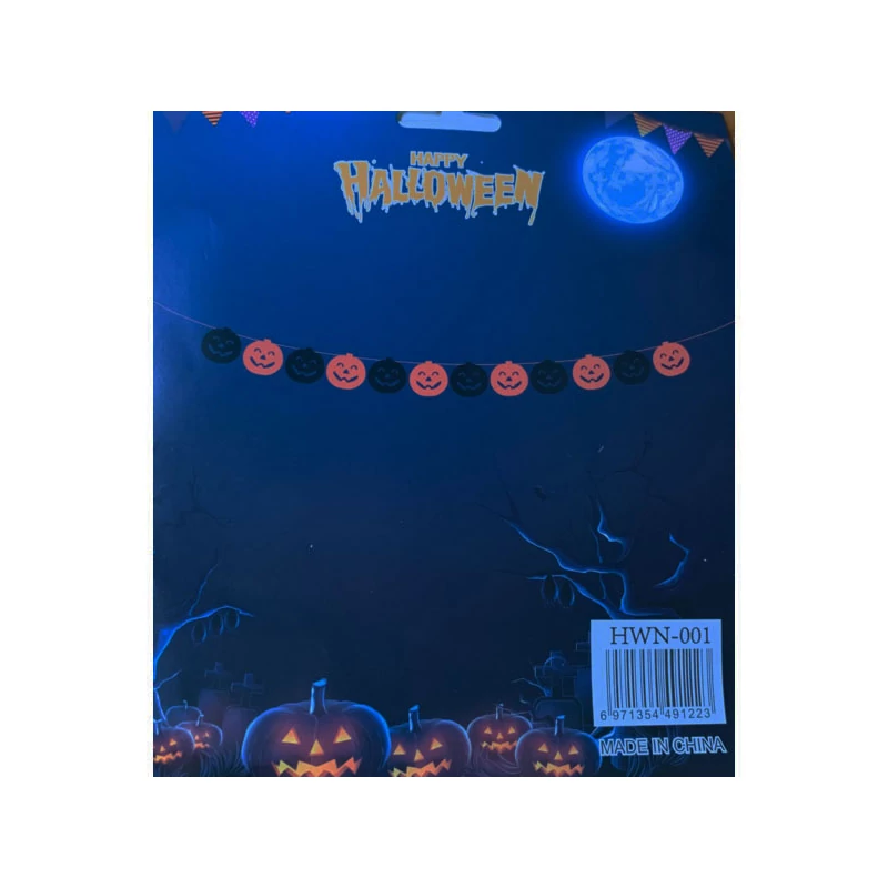 Halloween tök fejek girland narancs-fekete 3m 491223