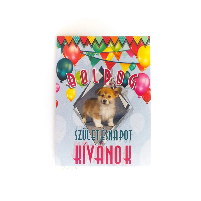 Ajándékkísérő kártya lufis kutya 10 db/csomag