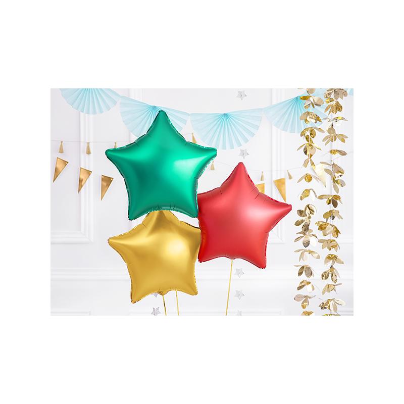 Csillag alakú zöld fólia lufi 48cm 132931