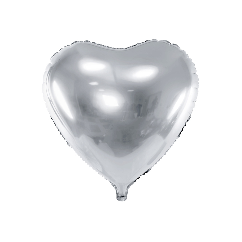 Szív alakú ezüst fólia lufi 48cm 771932