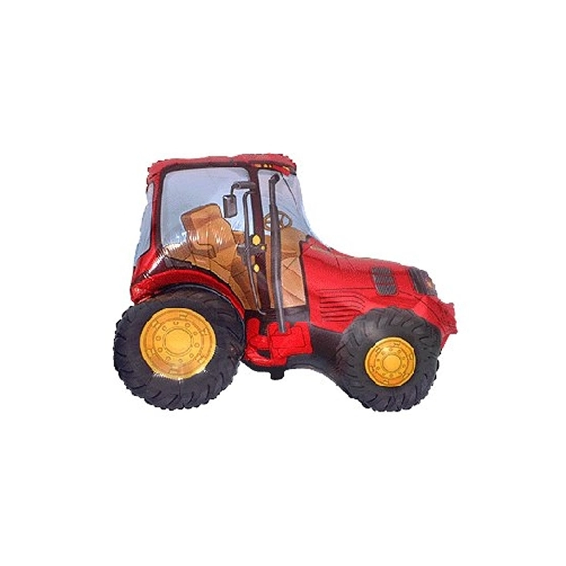 Traktor alakú piros nagyforma fólia lufi 60cm 923031